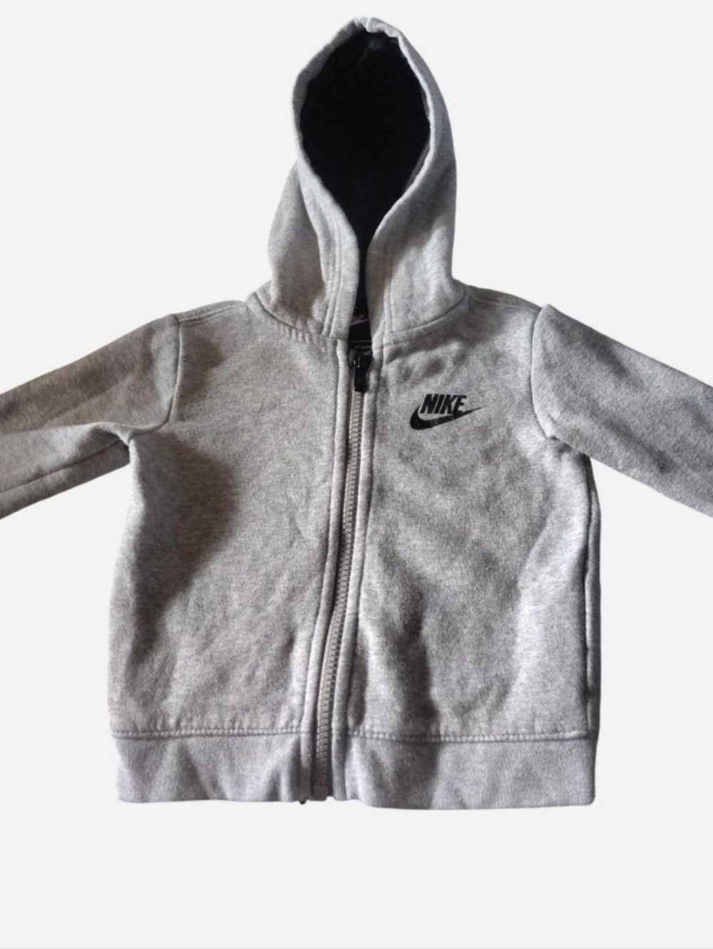 Nike Kids Light Gray Hooded Zip Front Sweatshirt